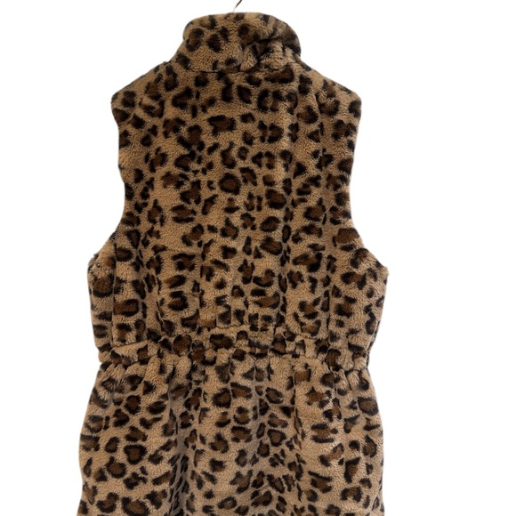 Southern Stitch Luxurious Animal Print High Collar Faux Fur Zip Vest Size Medium - Picture 4 of 10